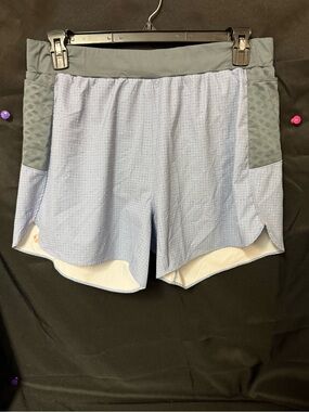 Rabbit Light Blue Women's Athletic Shorts with Gray Waistband
